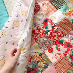 7pcs Animal Pattern Printed Fabric Bed Sheet Quilt Cover DIY Doll Patchwork