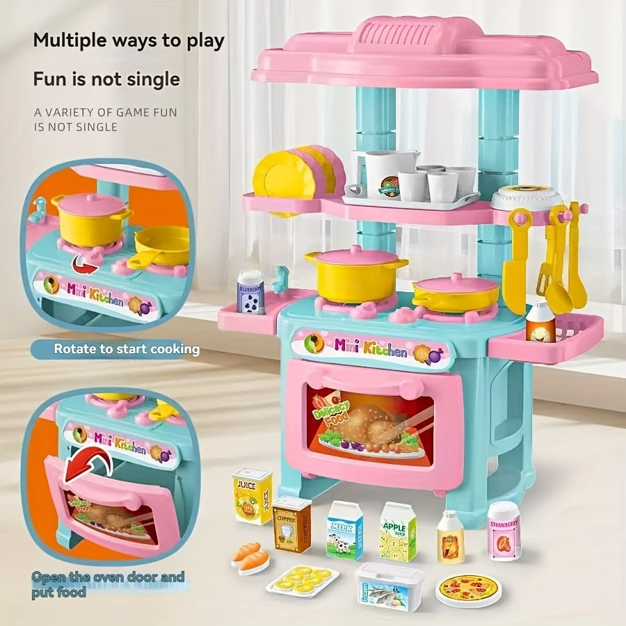 Girls' Play Kitchen Mini Cookware Accessories Pretend Cooking Food Game Set