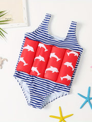 Kids Buoyancy Swimsuit Baby Cartoon Graphic Onesie