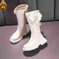 JIAGEYA Solid Knee High Boots for Girls