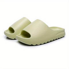 Women's Solid Pillow Slides Slip On Peep Open Toe Non slip Thick Bottom