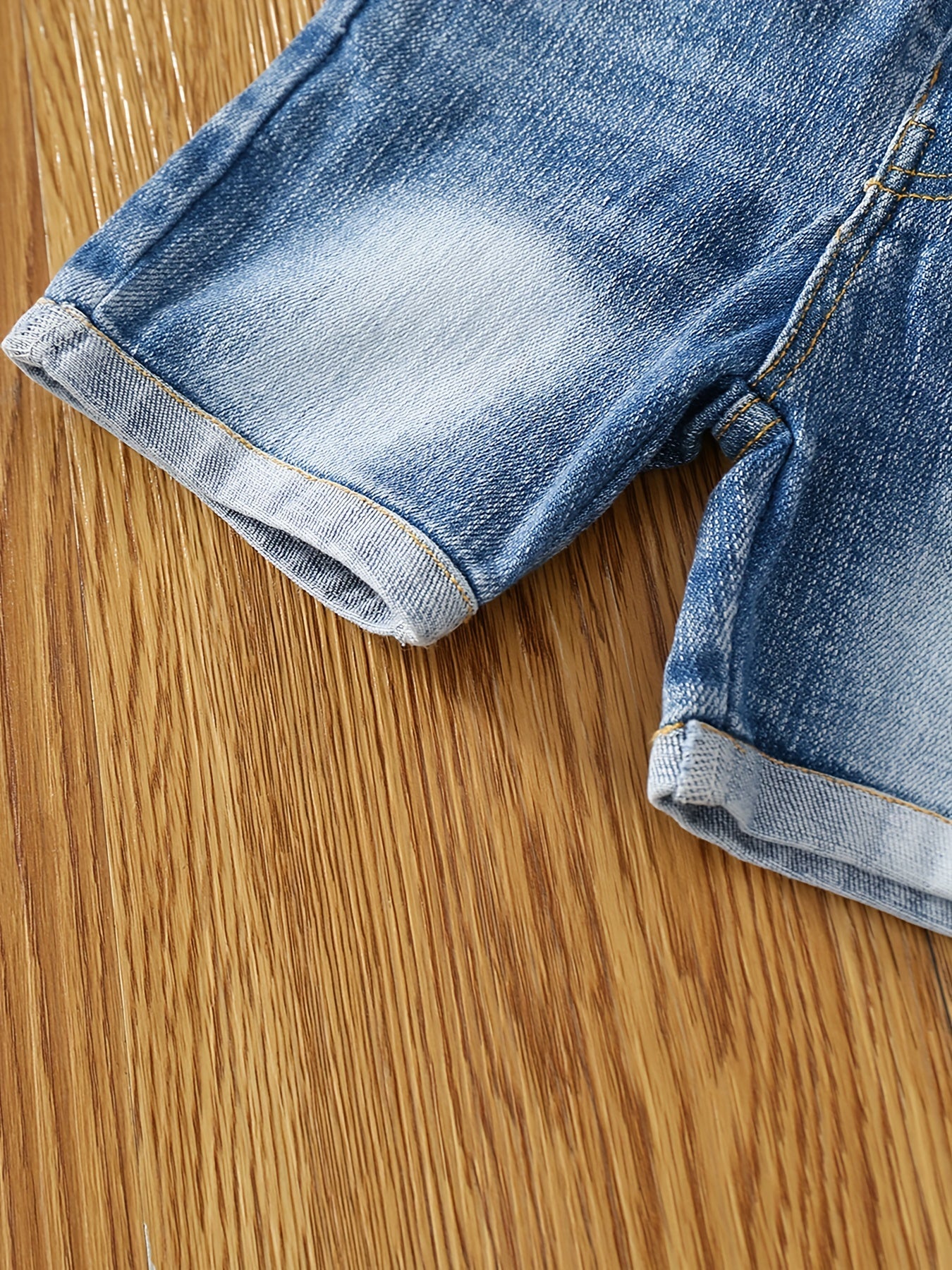 Girls Washed Denim Shorts Comfortable Casual Pants for Summer Outdoor Kids