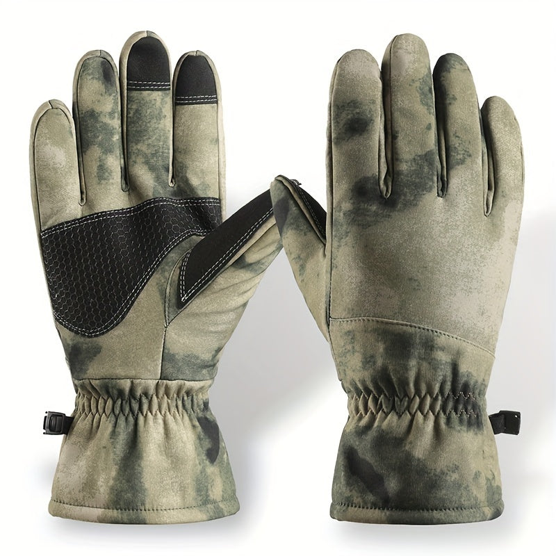 Men's Camouflage Full Gloves Velvet Warm Windproof Touch Screen Gloves