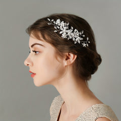 Faux Pearl Crystal Flower Hair Comb Bridal Wedding Hair Accessories
