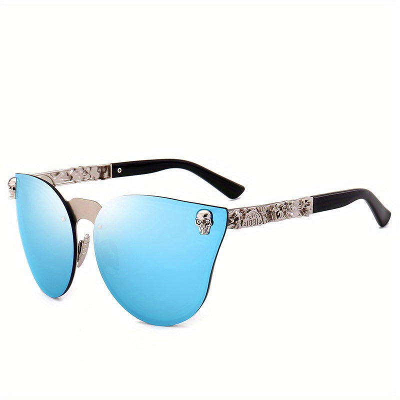 Men's Gothic Style Mirror Sunglasses Hipster Frameless Cat Eye Sun Glasses
