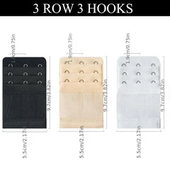3 Pcs Hook Bra Extenders Adjustable Bra Band Women's Lingerie Accessories