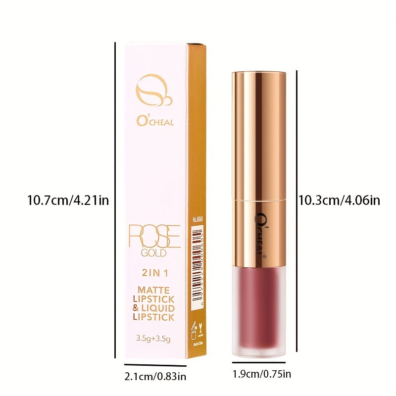 Long Lasting Double Sided Lipstick & Gloss Natural Waterproof Makeup Tool