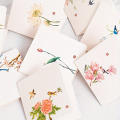 Chinese Style Flower And Bird Greeting Card Thank You Blessing