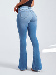 High Rise Skinny Bell Bottoms Flared Jean Pants