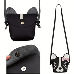 Cute Puppy Shoulder Bag with Bow for Girls