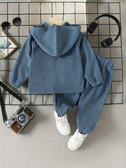 Boys Corduroy Hooded & Elastic Waist Pants Set