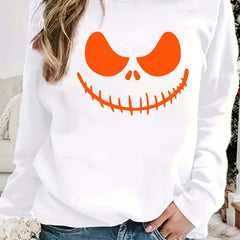 Halloween Jack O' Lantern Print Sweatshirt