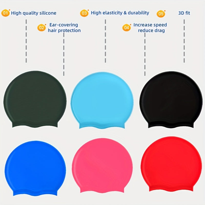Silicone Cap Swimming Goggles PC Anti fog Wide View Glasses
