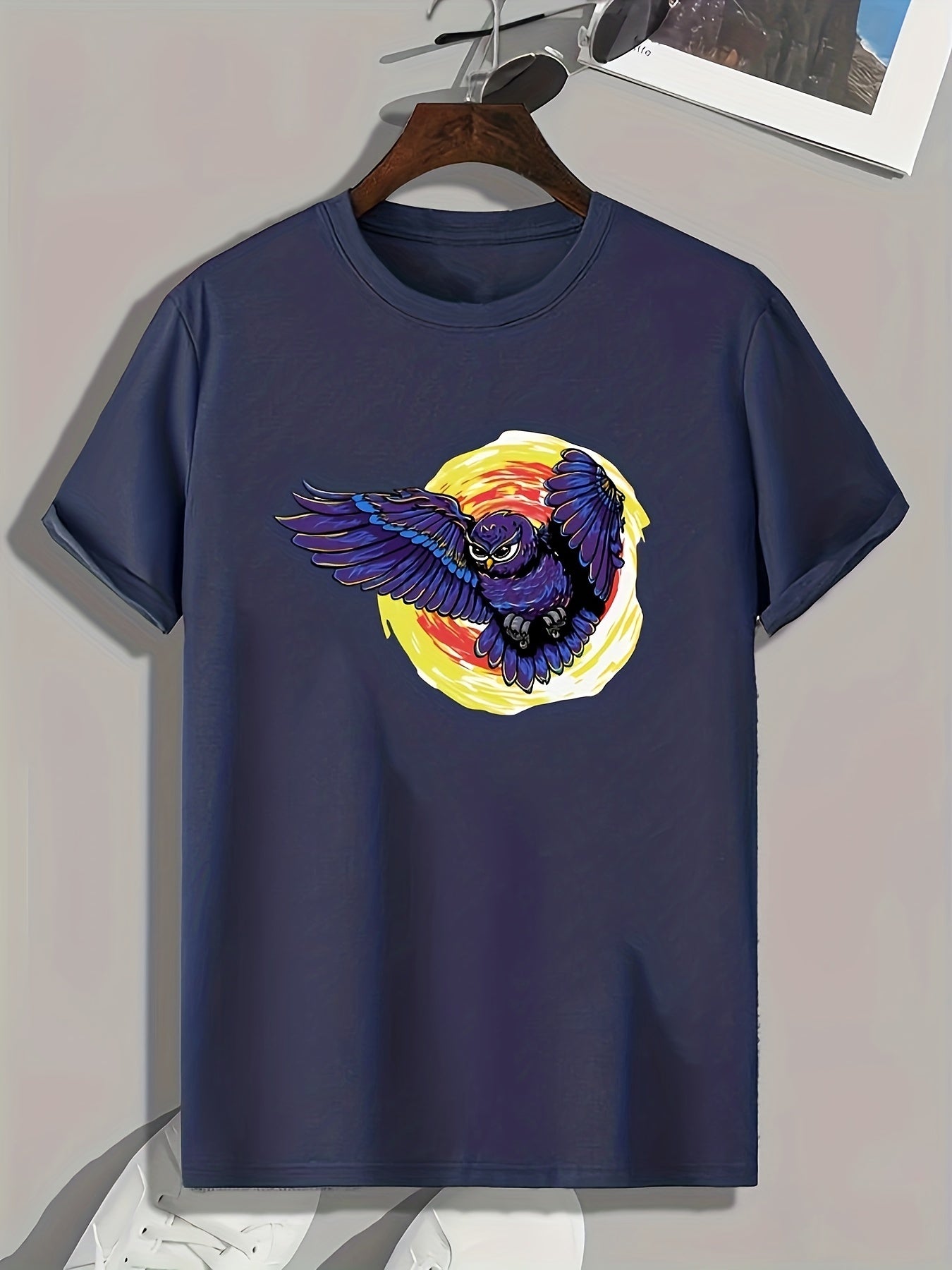 Eagle Print Men's Graphic T-shirt for Summer