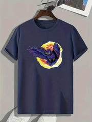 Eagle Print Men's Graphic T-shirt for Summer