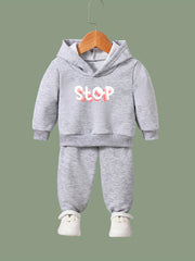 OERYUI 2pcs STOP Hoodies Pants Set Girls Boys Spring Fall Sports Gift