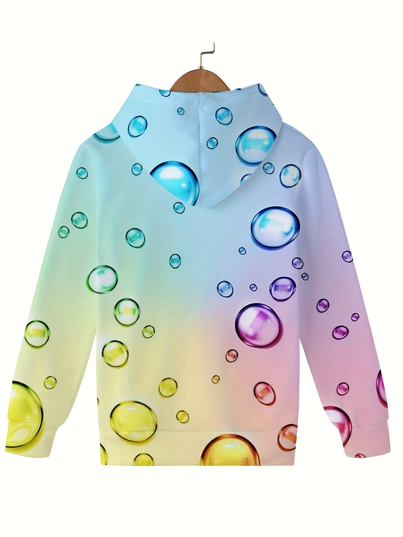 Rainbow Bubbles Graphic Girls Sweatshirt Casual Hoodies