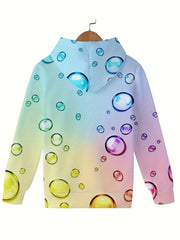 Rainbow Bubbles Graphic Girls Sweatshirt Casual Hoodies