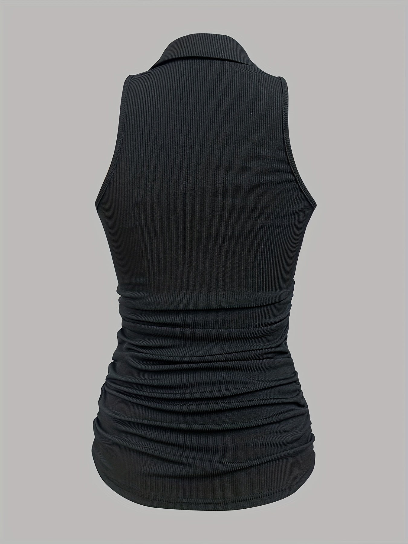 Ruched Half Zip Summer Top