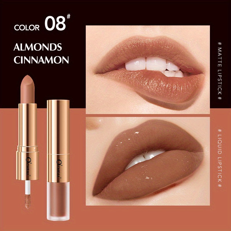 Long Lasting Double Sided Lipstick & Gloss Natural Waterproof Makeup Tool