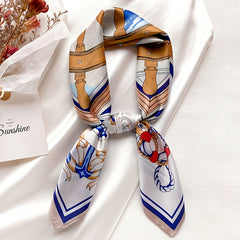Lightweight Silk Head Scarves Square Bandanas for Women