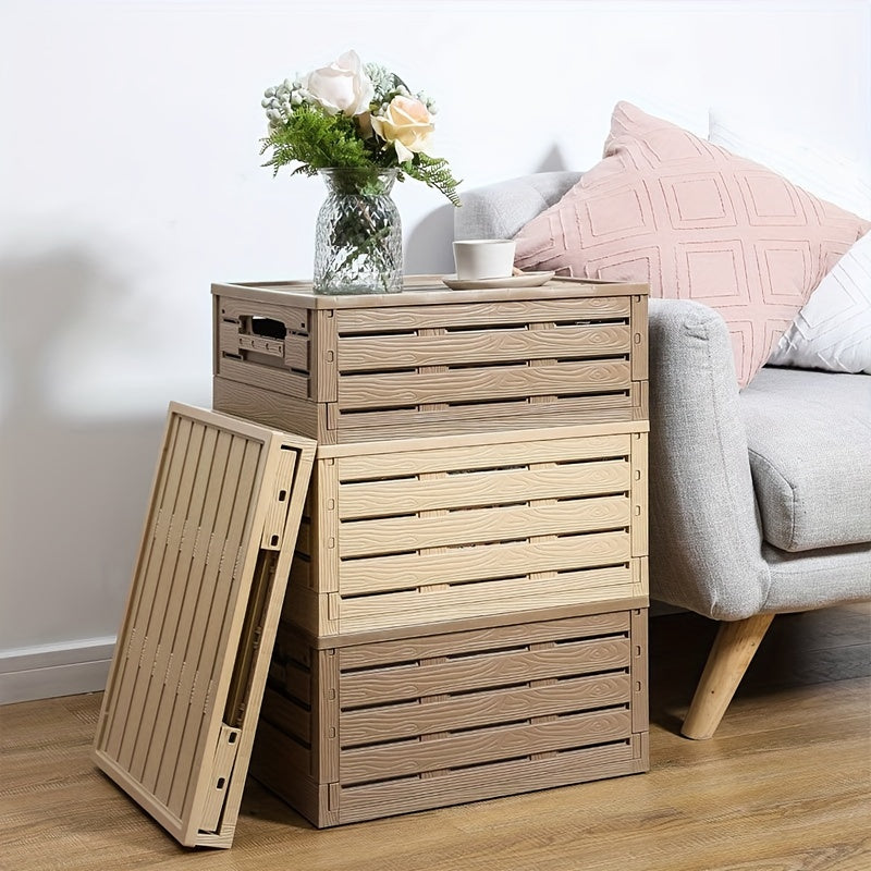Stylish Wood Grain Foldable Storage Box