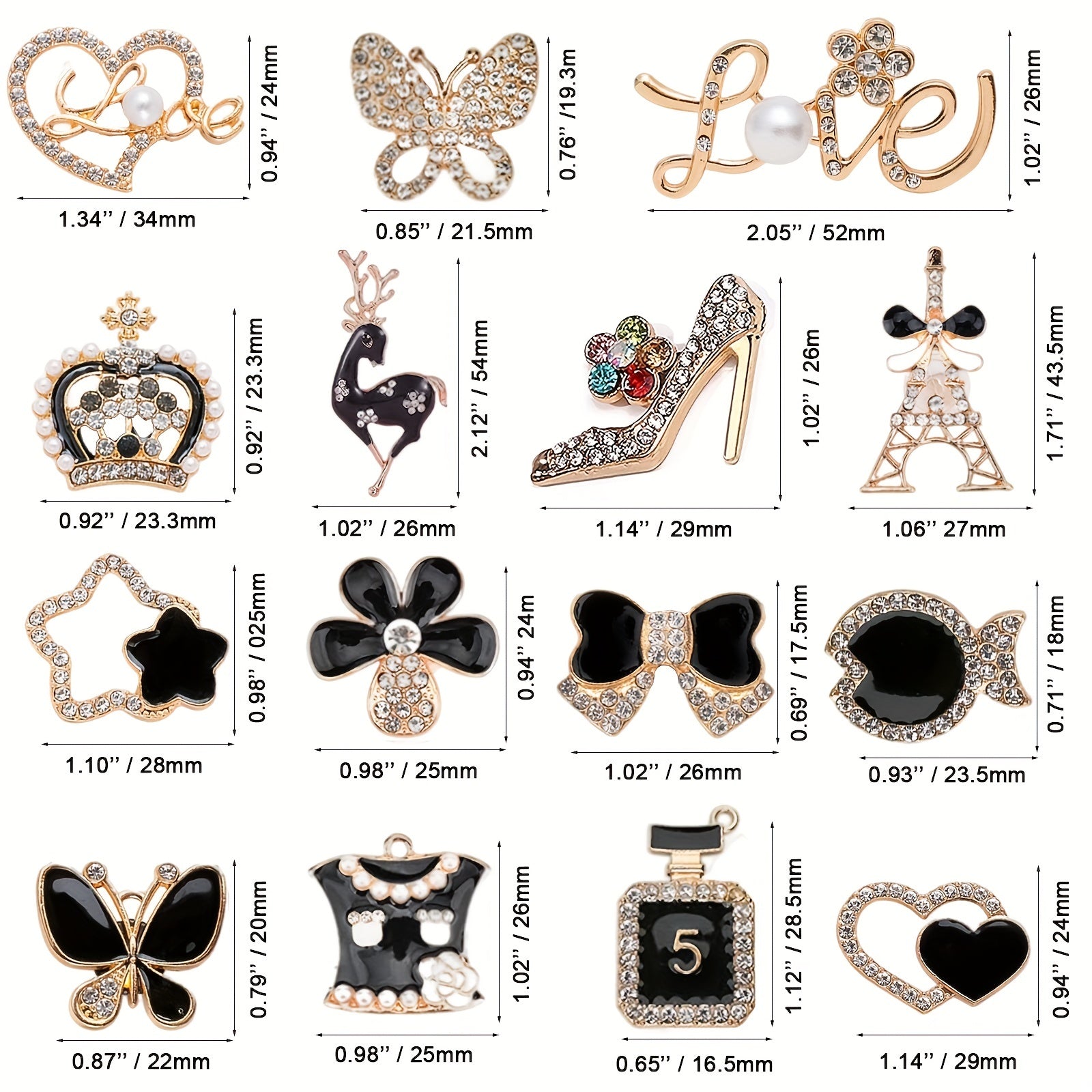 15Pcs Shoe Charms For Clogs Sandals Decoration Charms For Kids Girls Women