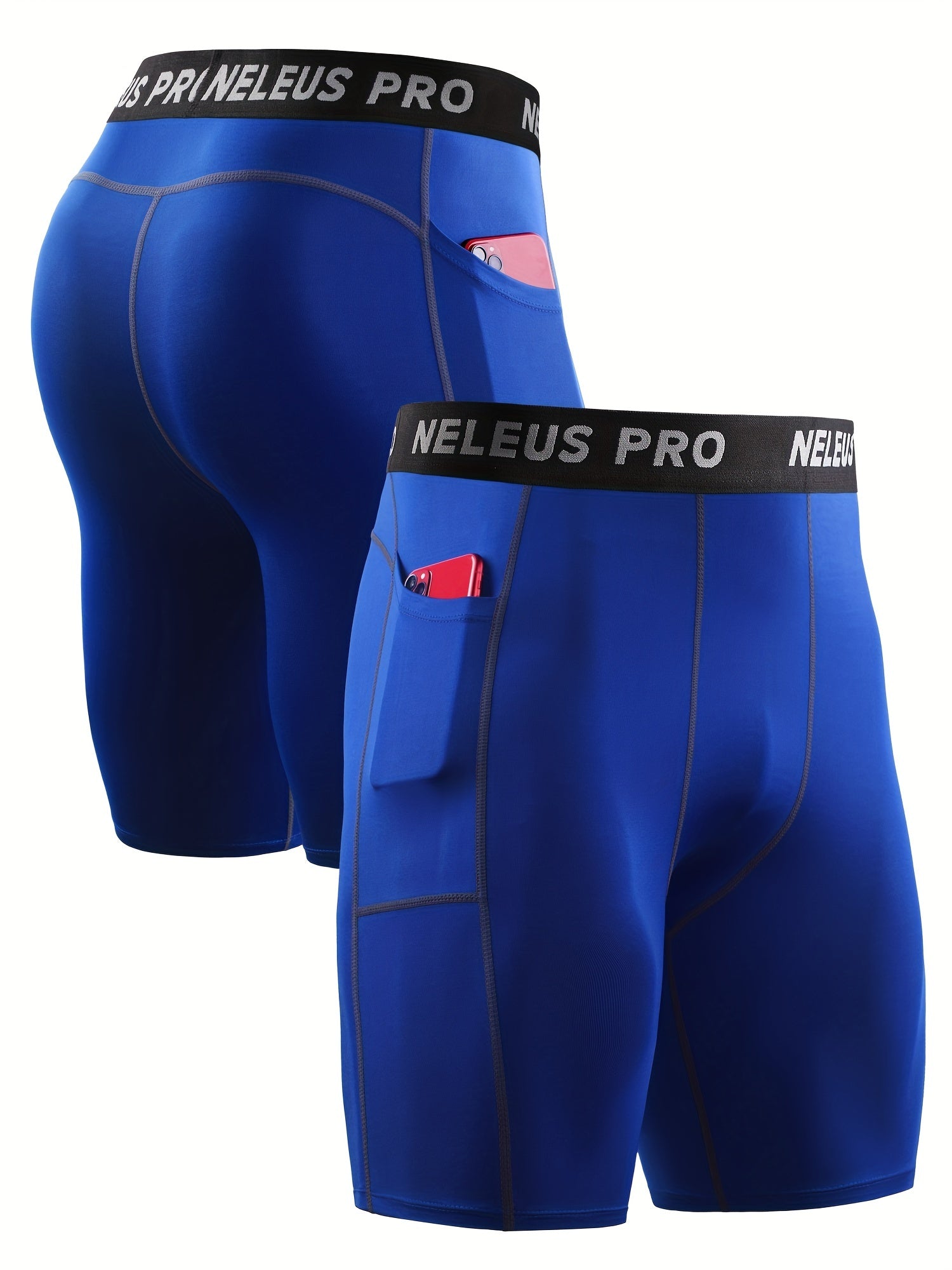 Men's Compression Shorts with Pocket for Gym Sports Running