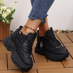 Women's Waterproof Platform Sneakers Round Toe Chunky Shoes