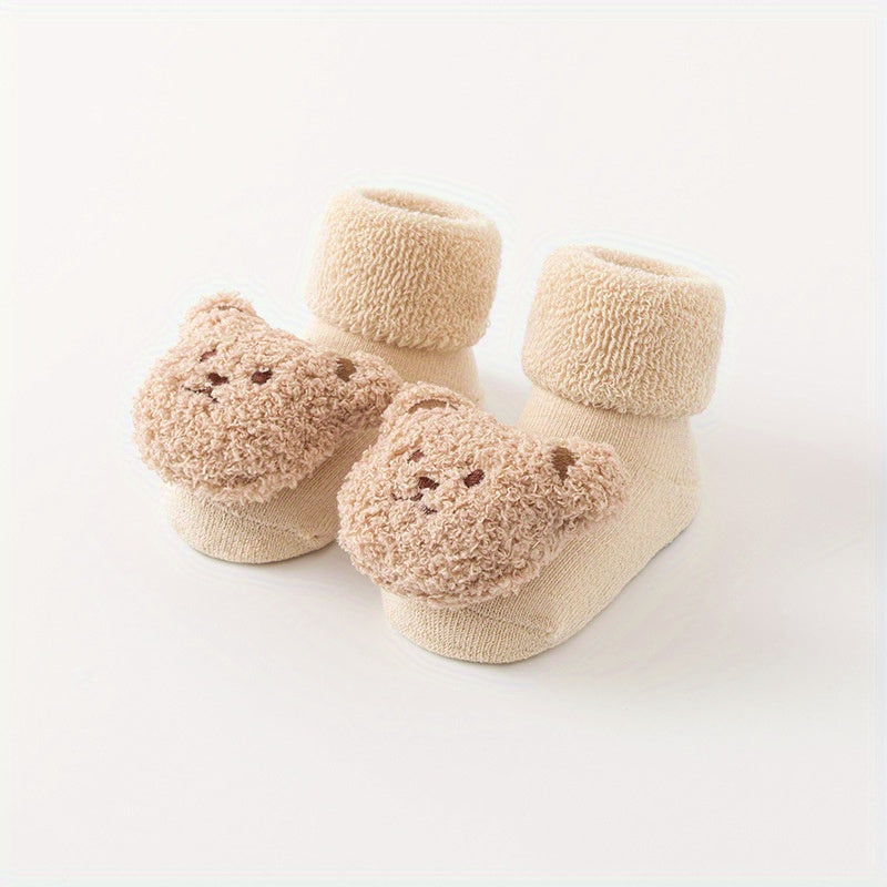 2 Pairs Kids Non-Slip Floor Socks Warm Comfy Toddlers Children's Socks