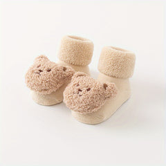 2 Pairs Kids Non-Slip Floor Socks Warm Comfy Toddlers Children's Socks