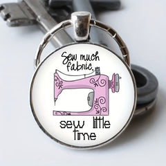 Retro Sewing Machine Keychain Necklace Bag Charm Jewelry