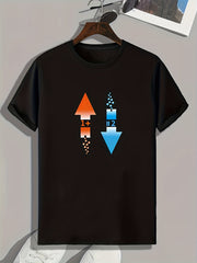 Arrows Pattern Print Men's Comfy Sports T shirt