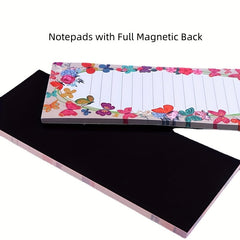 50 Sheets Flower Bird Tree Magnetic Notepads For Refrigerator