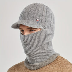 Winter 2 In 1 Set Balaclava Neck Warmers Knitted Hat Beanie Face Cover Cap
