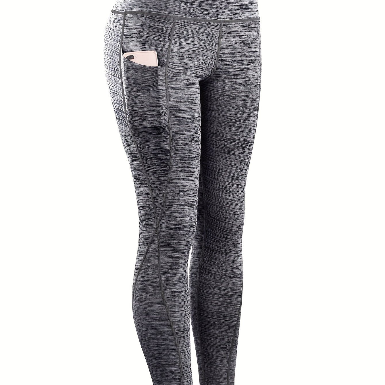 High Waist Yoga Pants With Pocket Running Sports Workout Fitness Leggings
