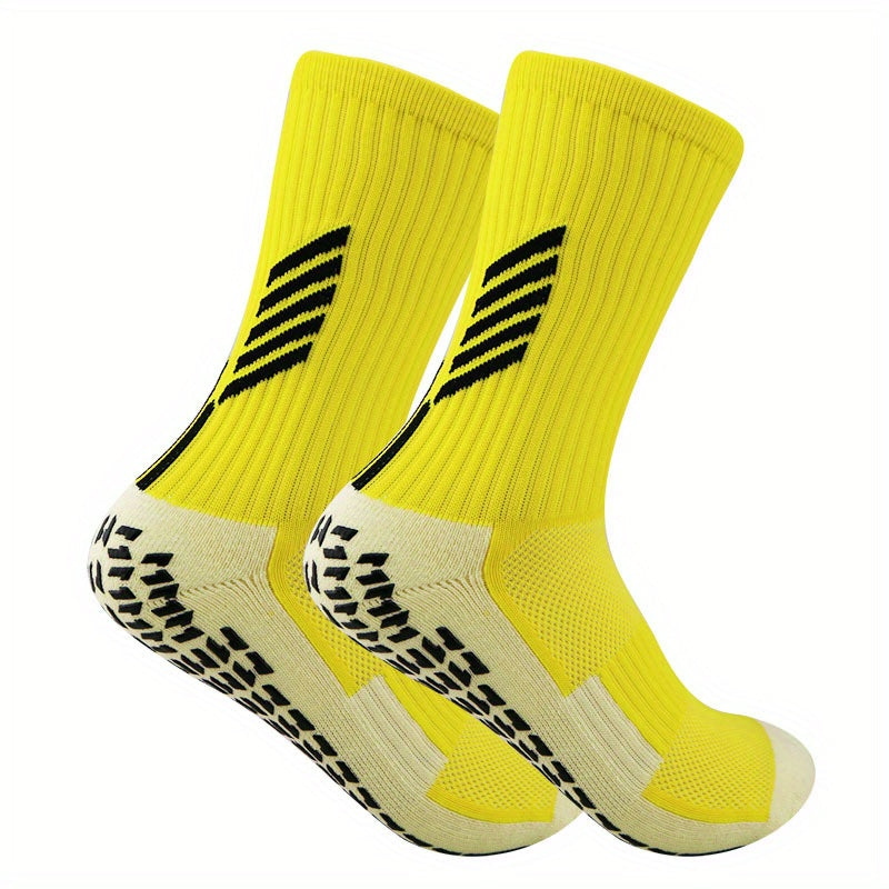 Non slip Silicone Bottom Football Socks Mid Calf Breathable Soccer Socks
