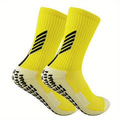 Non slip Silicone Bottom Football Socks Mid Calf Breathable Soccer Socks