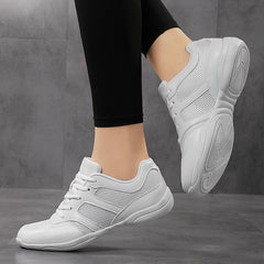 Lace Up Mesh Flat Sneakers Competition Dance Shoes