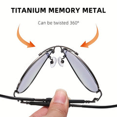 CLLOIO Titanium Alloy Polarized Sunglasses Unisex Gradient Lens