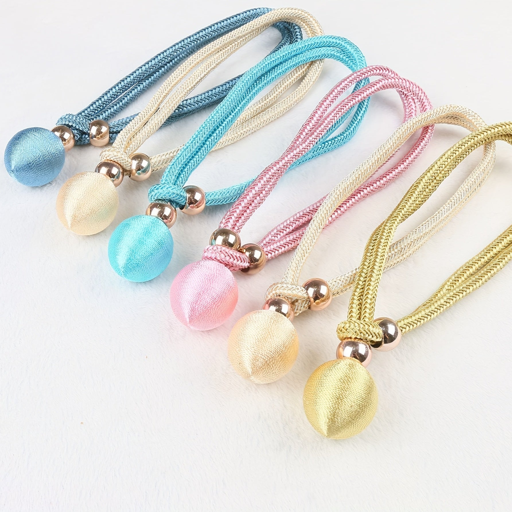 2pcs Nordic Ball Curtain Holdback Tie Rope Home Decor