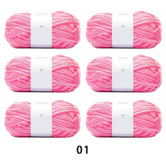 6pcs 50g Space Dyed Acrylic Yarn - Socks Yarn Hook Doll Scarf Hand Knitting Yarn
