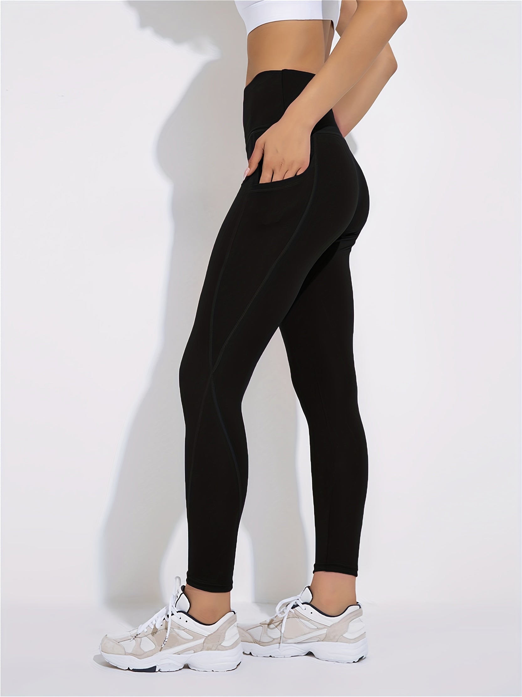 Women's Sporty Comfort Fitness Leggings With Pockets for Running Yoga