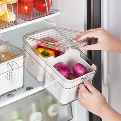 Vegetable Fruit Refrigerator Storage Box Drain Basket Containers