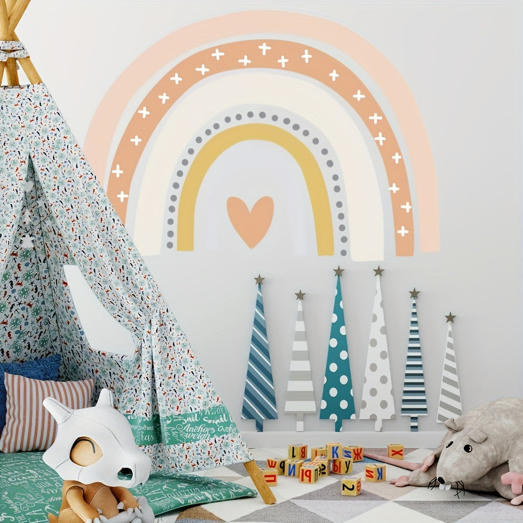 Rainbow Kids Room Wall Stickers, Self-Adhesive PVC Decoration