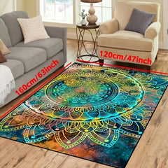 Colorful Geometric Pattern Carpet Crystal Velvet Large Area Rug
