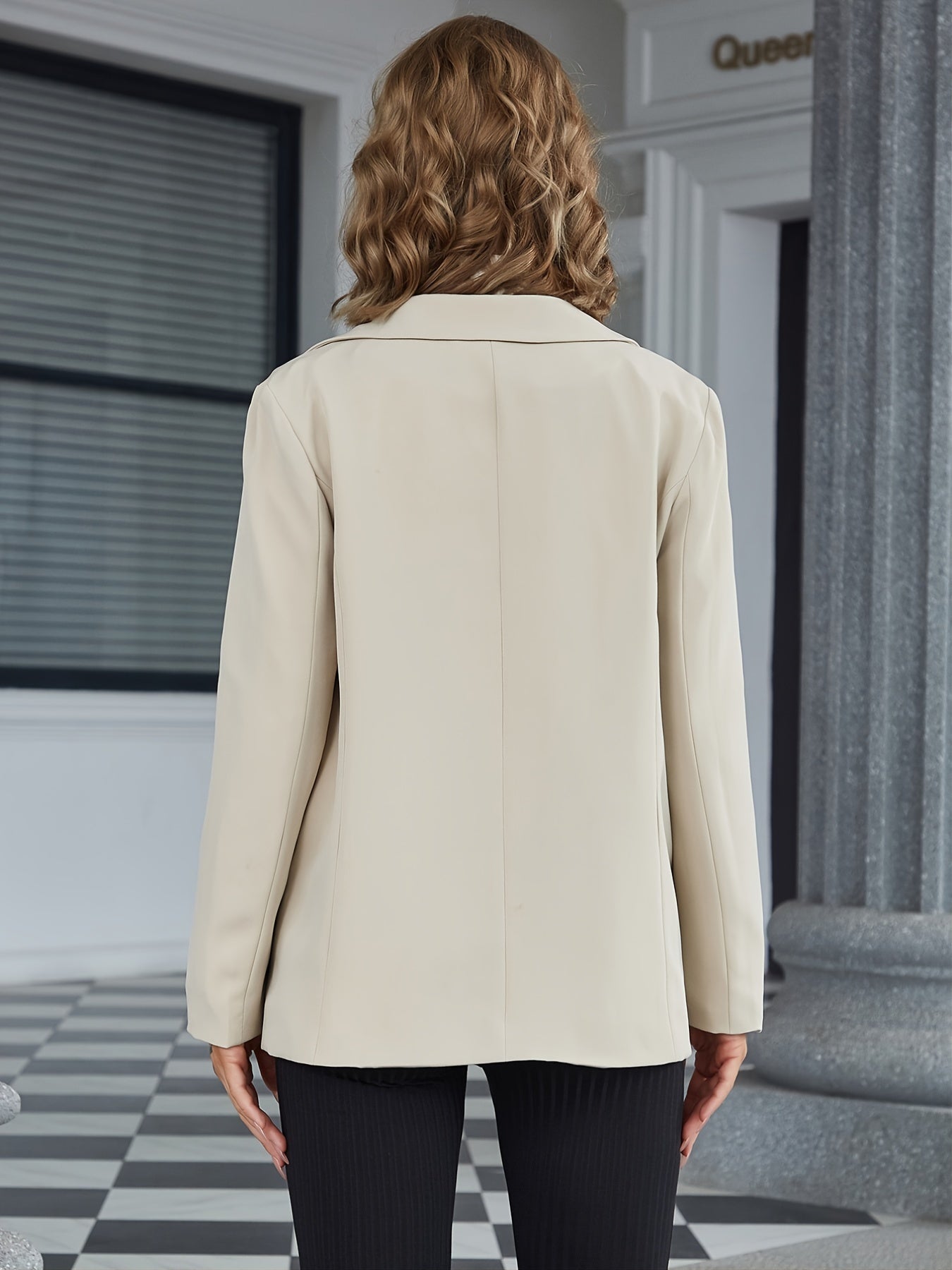 Solid Long Sleeve Blazer Open Front Lapel Blazer & Stylish Tops