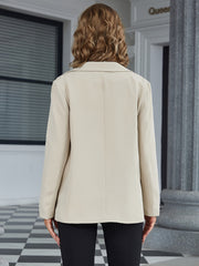 Solid Long Sleeve Blazer Open Front Lapel Blazer & Stylish Tops