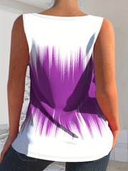 Tie Dye Cut Out Tank Top V Neck Summer Tank