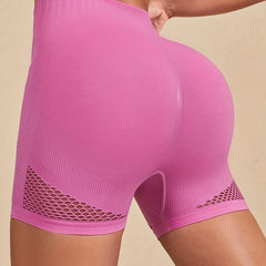 Women's Hollow Out Yoga Sports Shorts Hip Lifting Workout Biker Shorts